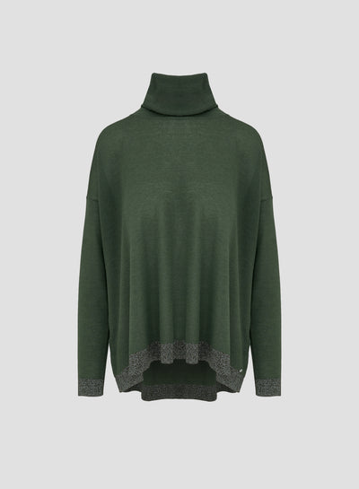 CASHMERE AND SILK TURTLENECK WITH LUREX DETAIL