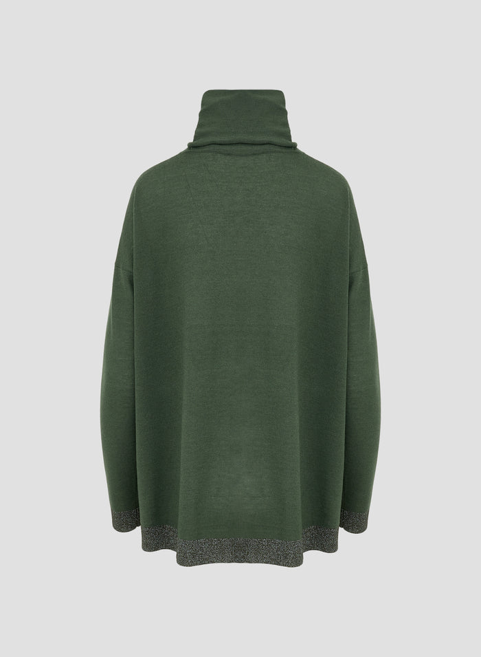 CASHMERE ANND SILK TURTLENECK WITH LUREX DETAIL
