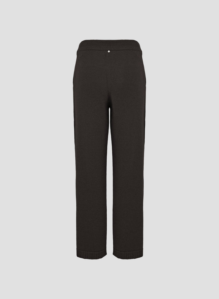 WOOL, CASHMERE AND SILK PANTS WITH RIBBED TRIM