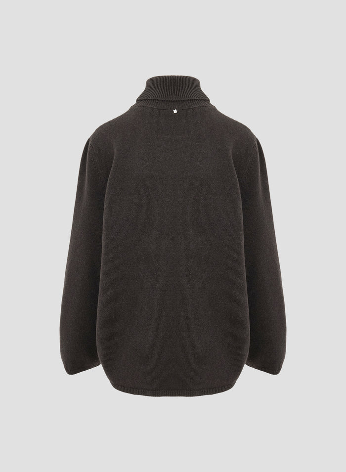 WOOL, CASHMERE AND SILK TURTLENECK