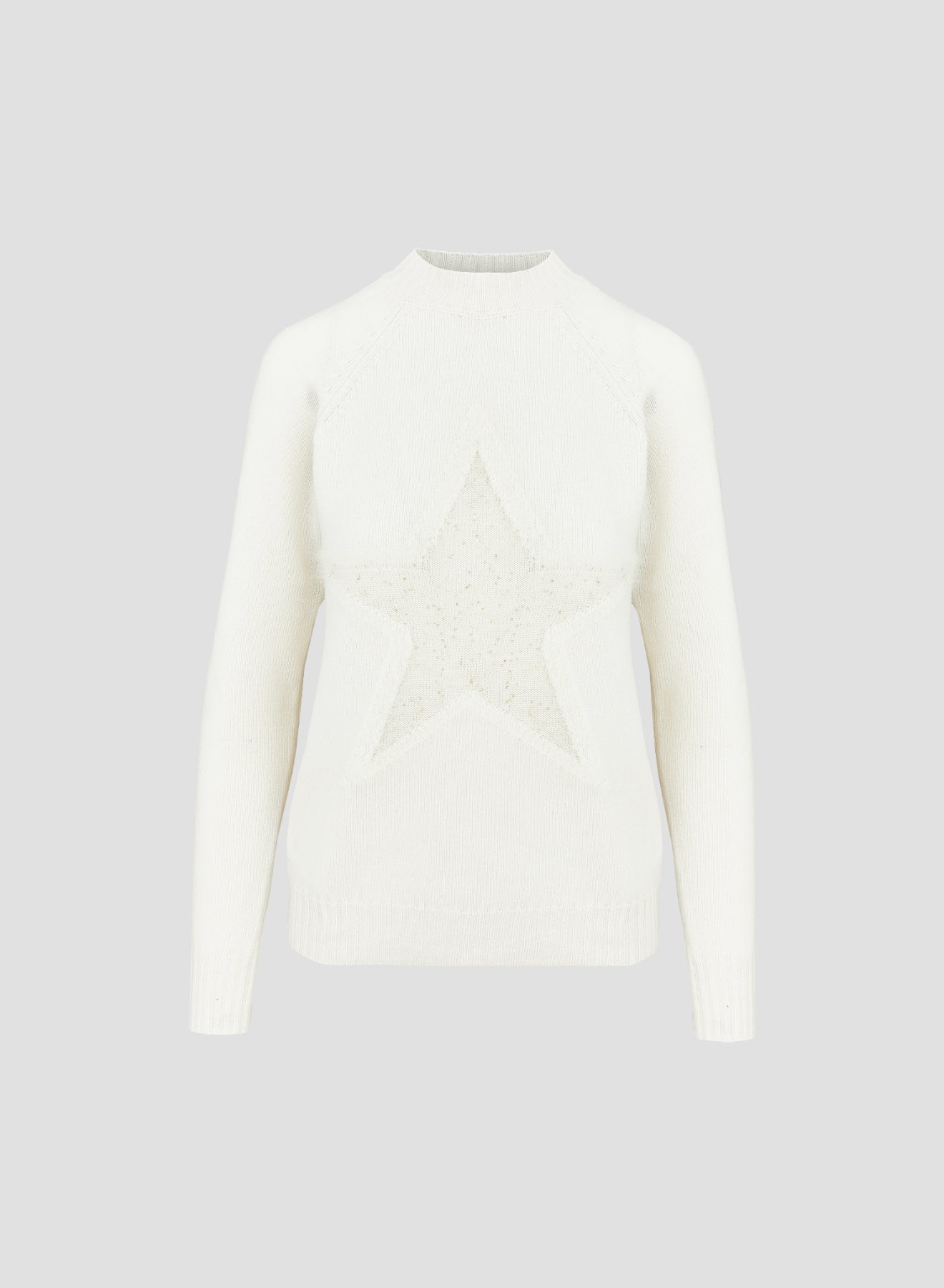 MAGLIA GIROCOLLO IN LANA, CASHMERE E SETA CON INTARSIO A STELLA