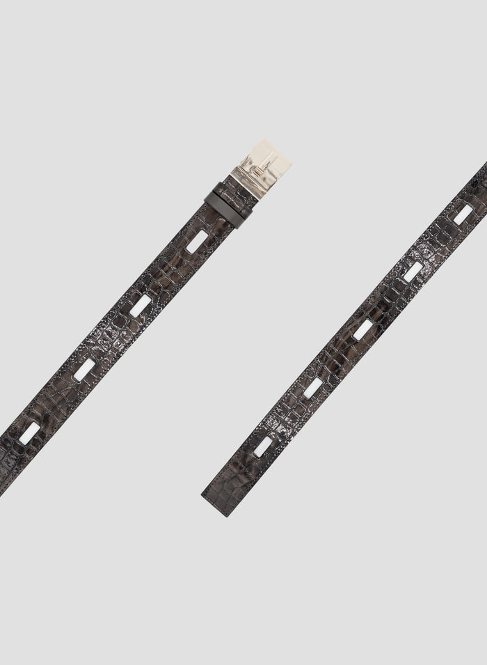 HAMMERED LEATHER REVERSIBLE BELT