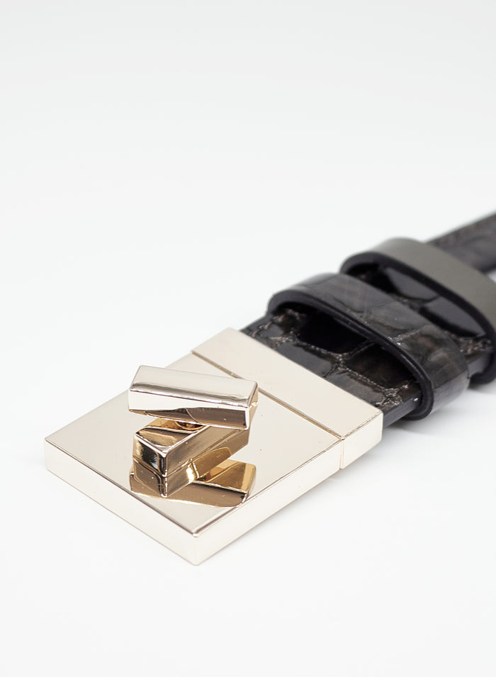 HAMMERED LEATHER REVERSIBLE BELT