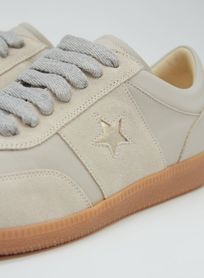 LEATHER FLAT SNEAKERS