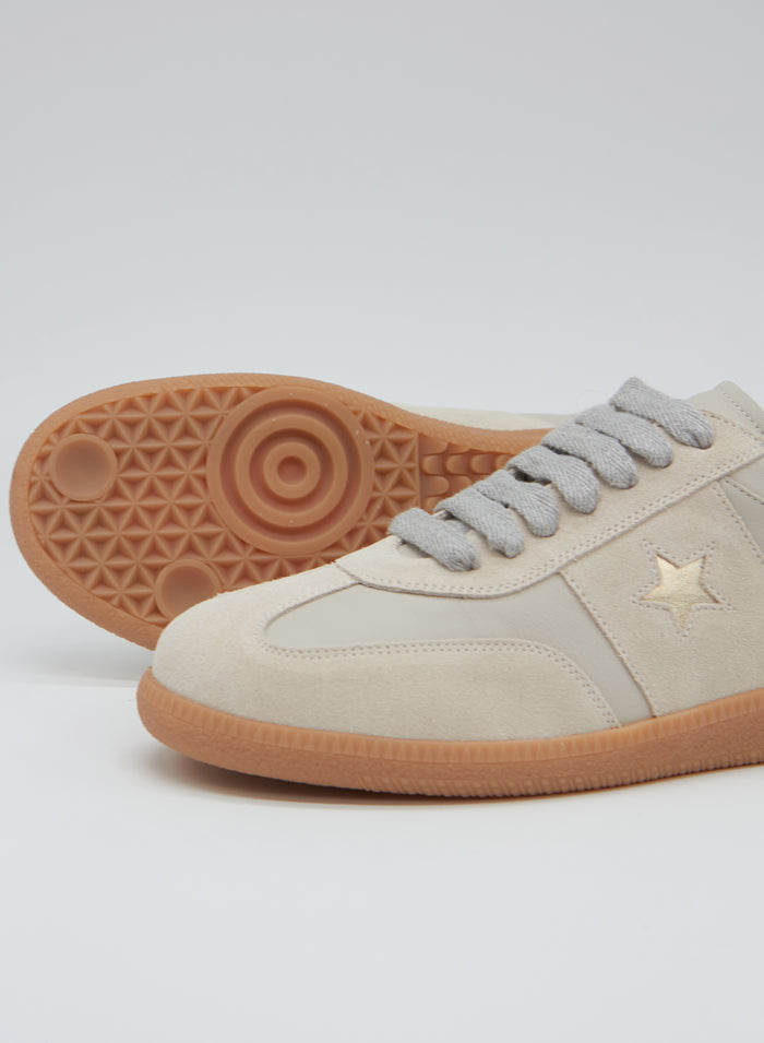 LEATHER FLAT SNEAKERS