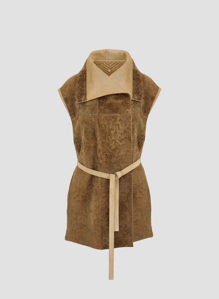 GILET IN MONTONE E MAGLIA IN RESCA JACQUARD