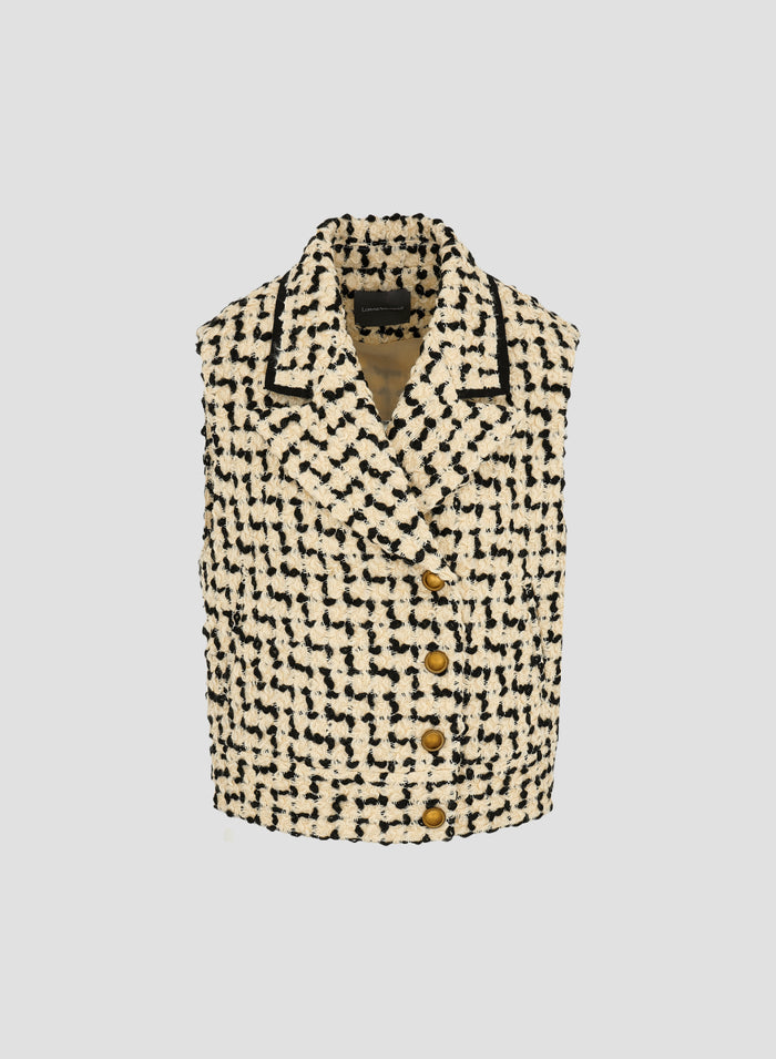 WOOL AND COTTON TEXUTURED VEST