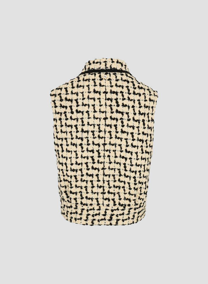 WOOL AND COTTON TEXUTURED VEST