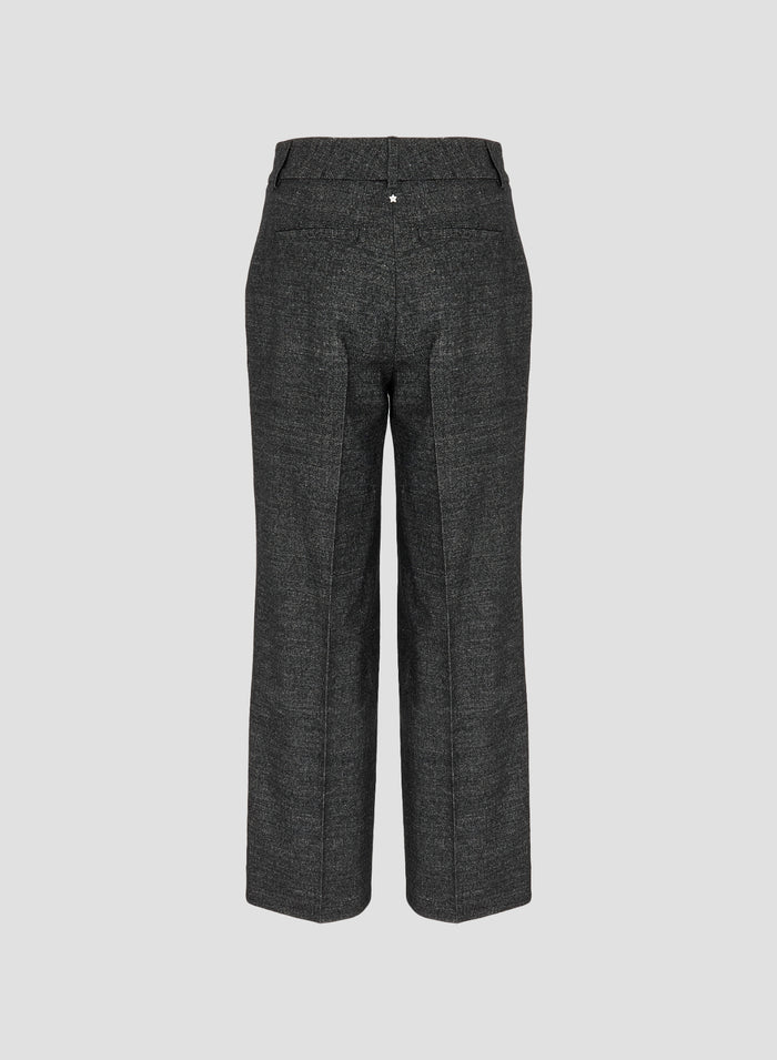 DENIM-EFFECT GRISAILLE WOOL TAILORED PANTS