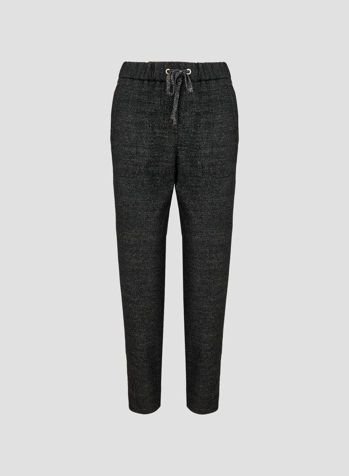 DENIM-EFFECT GRISAILLE WOOL JOGGER PANTS