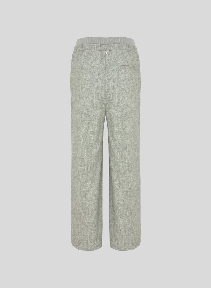 STRETCH FLANNEL WIDE LEG PANTS