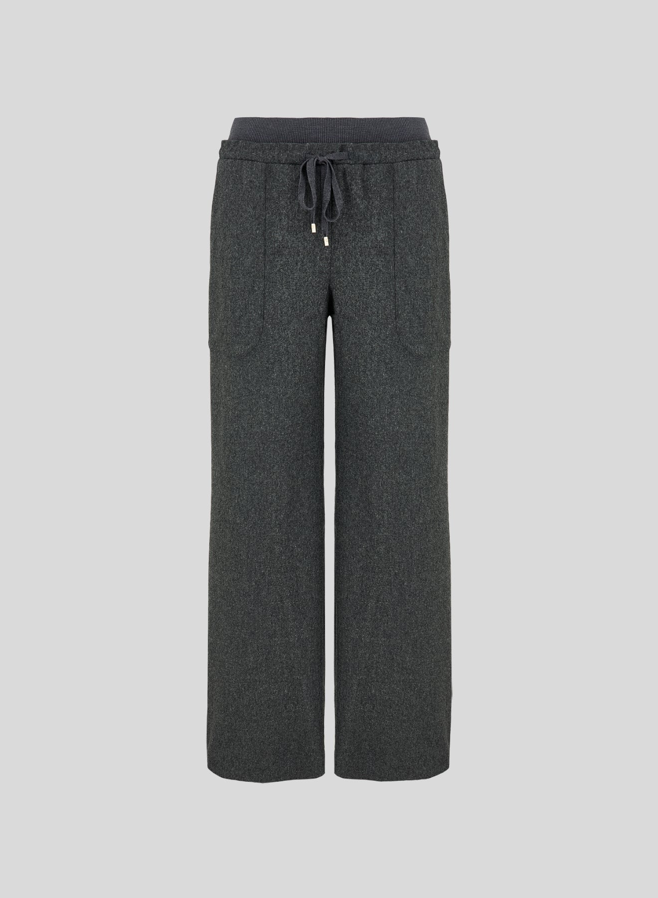 STRETCH FLANNEL WIDE LEG PANTS