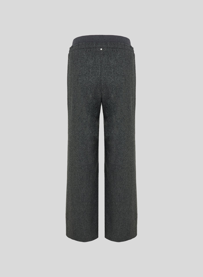 STRETCH FLANNEL WIDE LEG PANTS