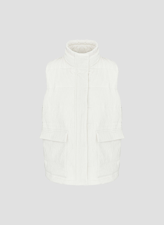 WATER-REPELLANT CORDUROY PADDED VEST