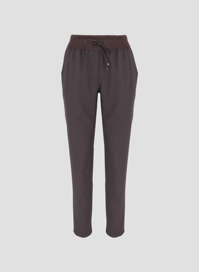 STRETCH WOOL CANVAS JOGGERS