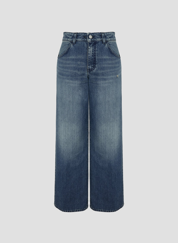 PANTALONI A GAMBA LARGA IN DENIM