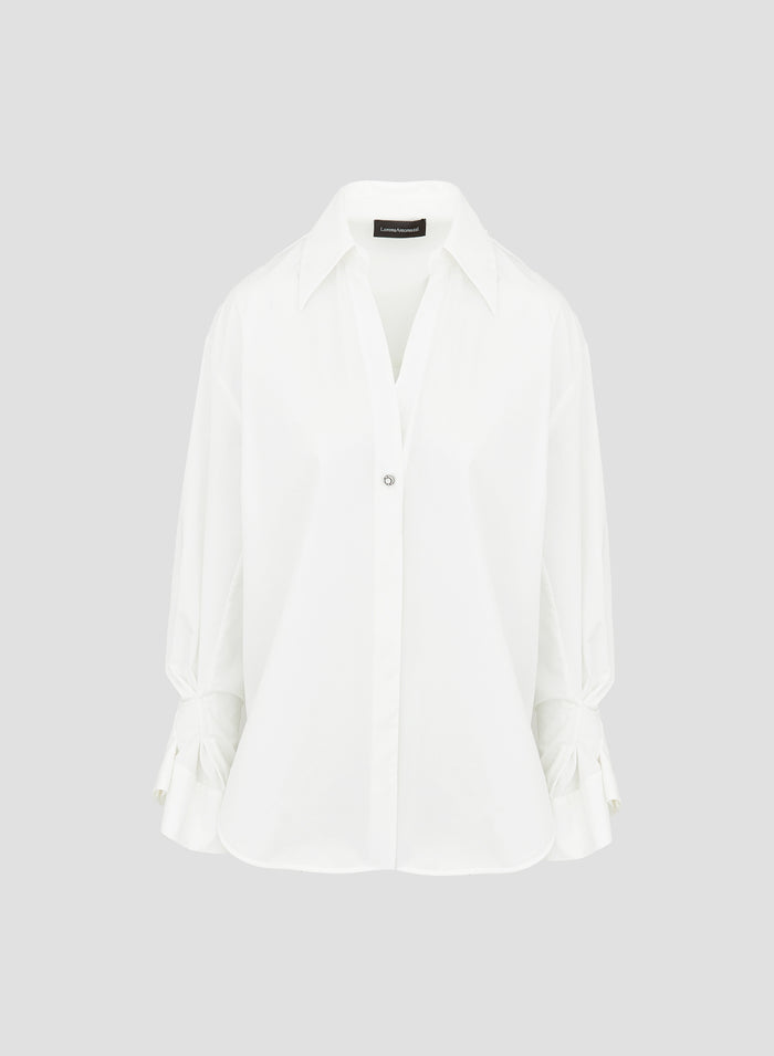 CAMICIA OVERSIZE IN POPELINE DI COTONE