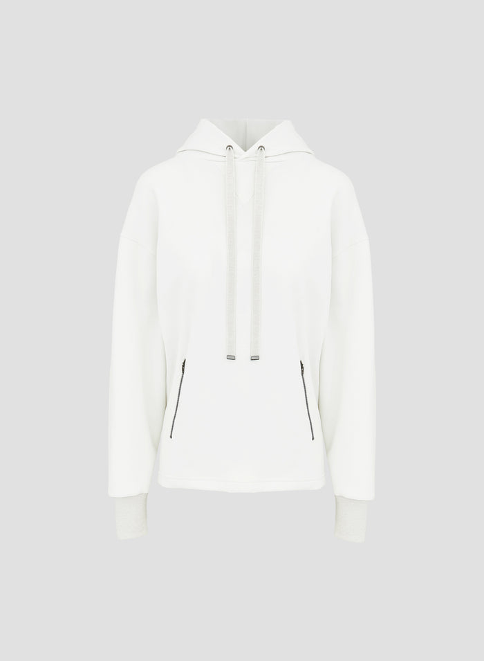 FELPA OVERSIZE IN MISTO COTONE CON CAPPUCCIO