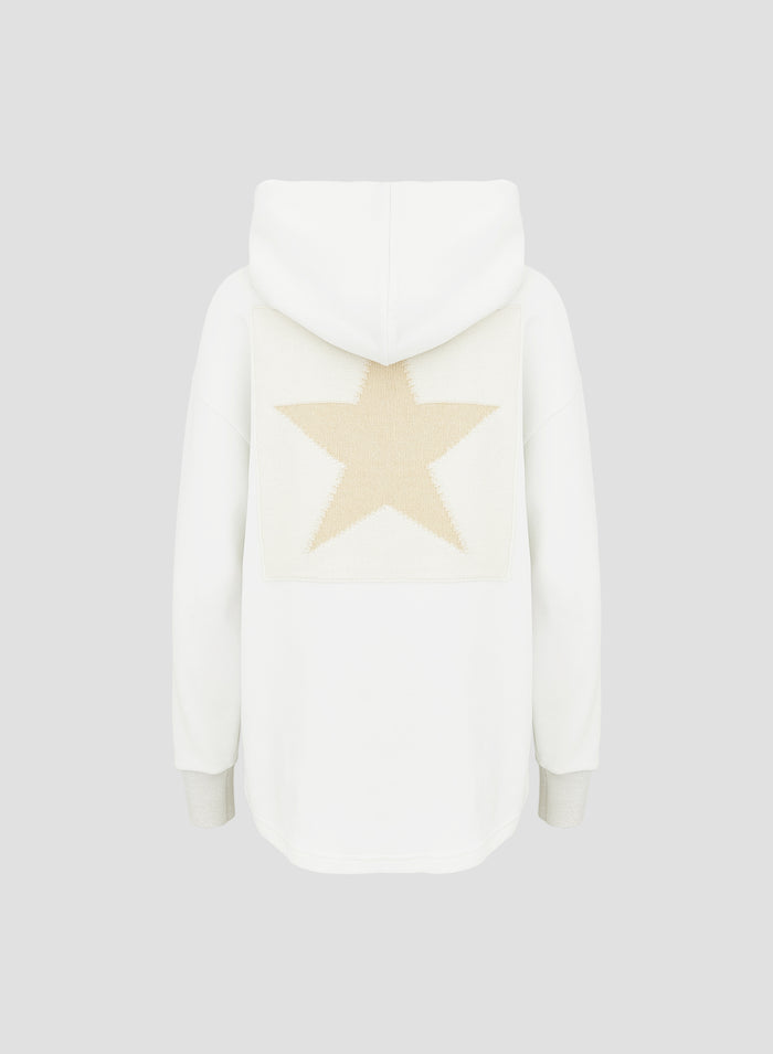 FELPA OVERSIZE IN MISTO COTONE CON CAPPUCCIO