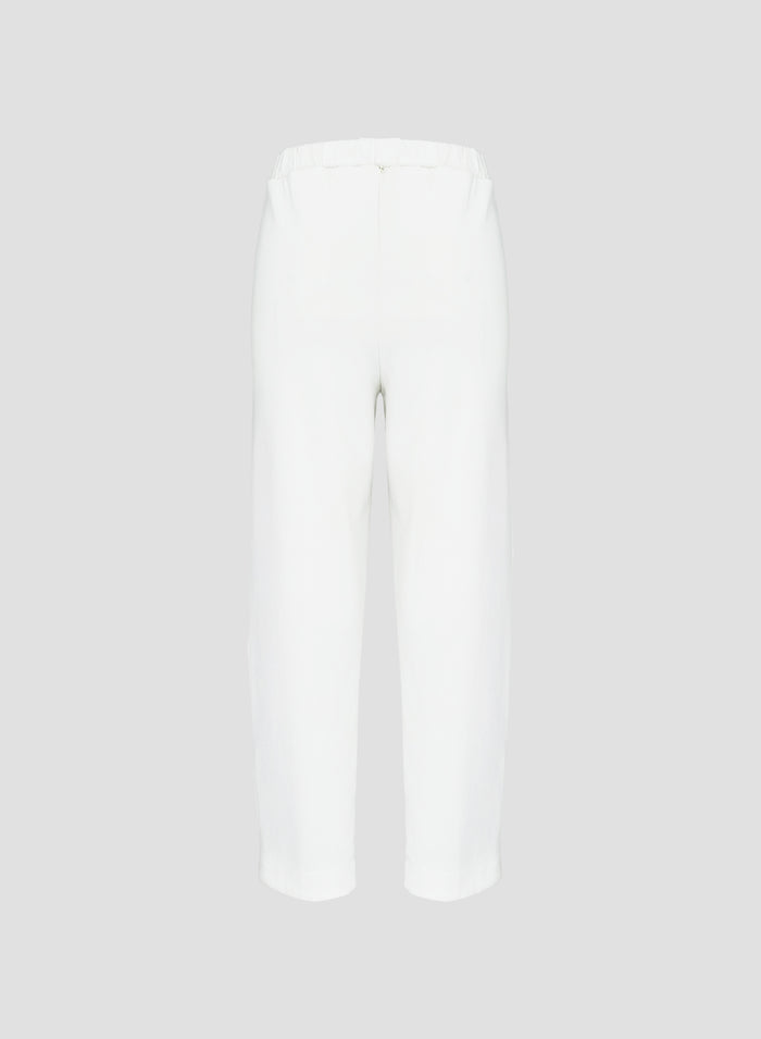 COTTON BLEND WIDE-LEG JOGGERS