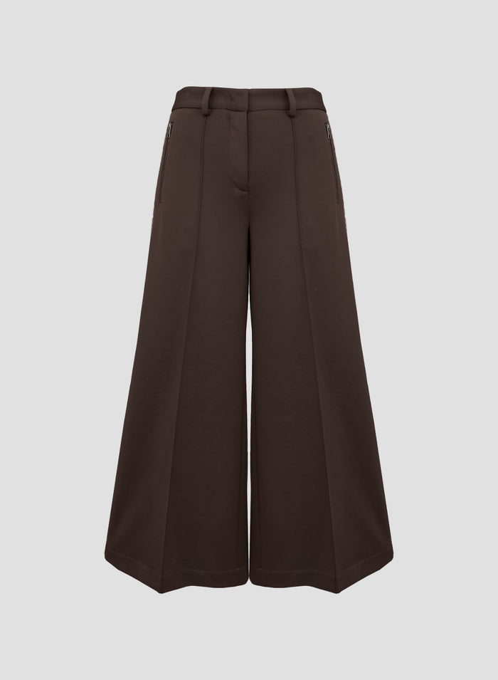 COTTON BLEND SWEATPANTS WITH METALLIC KNIT INSERT