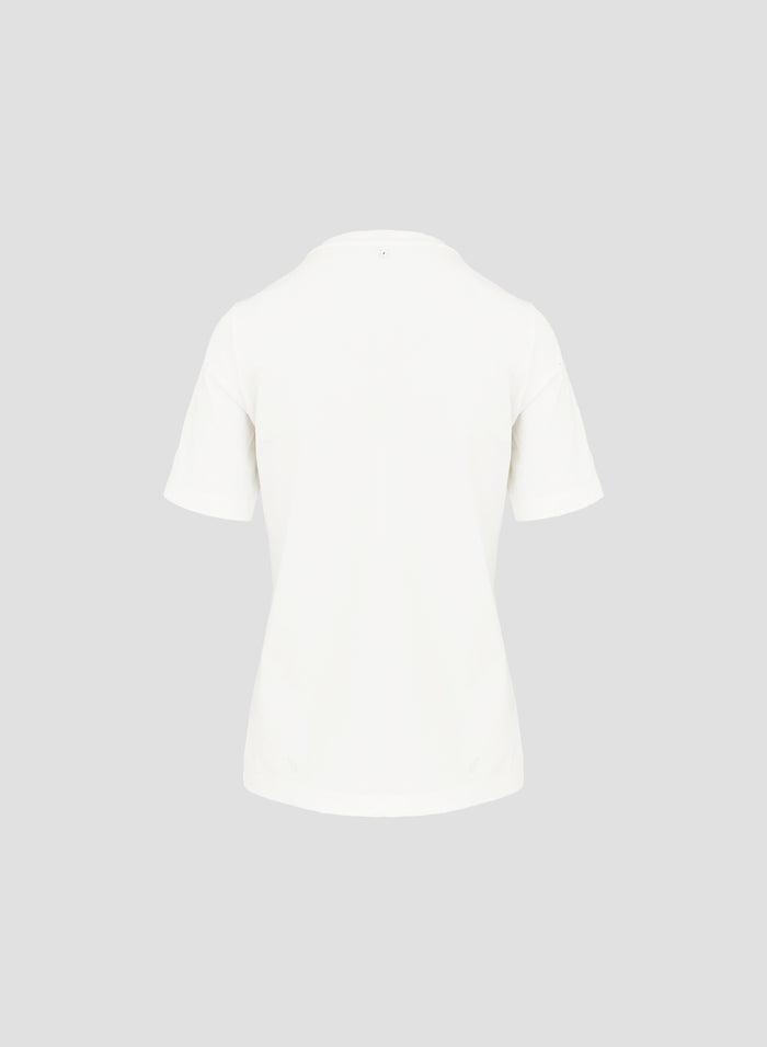 CLASSIC COTTON T-SHIRT WITH JACQUARD PANEL