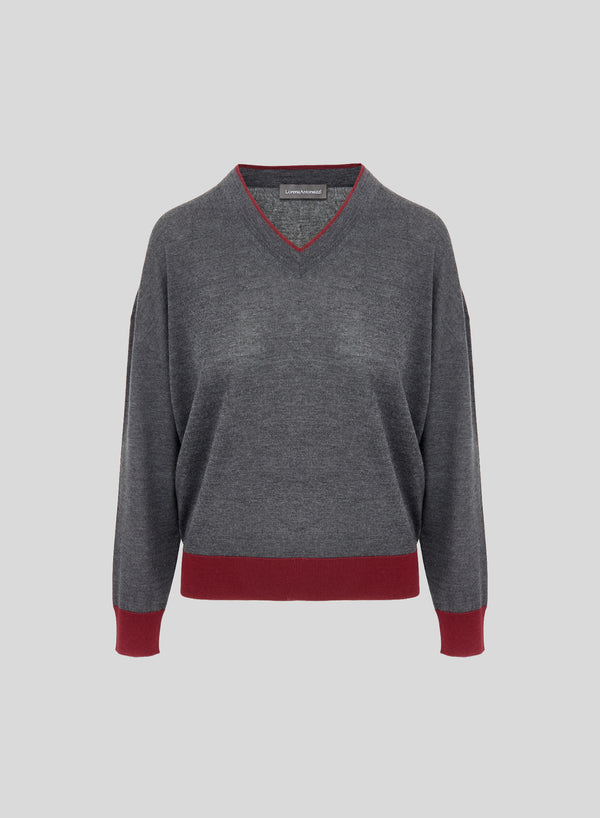 MAGLIA A BLOCCHI DI COLORE IN CASHMERE E SETA ULTRALIGHT