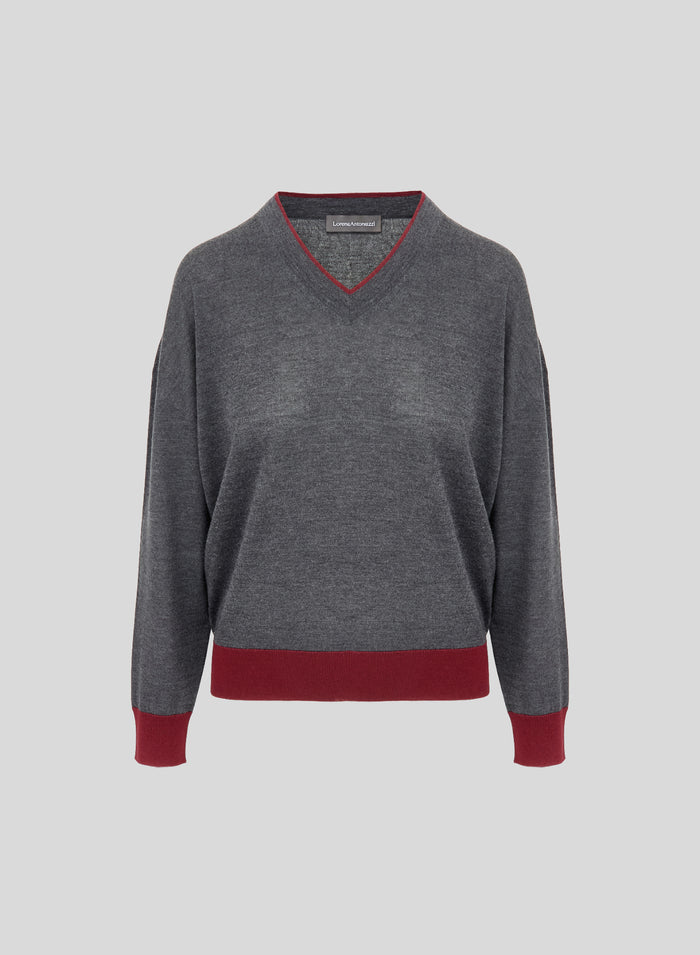 MAGLIA A BLOCCHI DI COLORE IN CASHMERE E SETA ULTRALIGHT