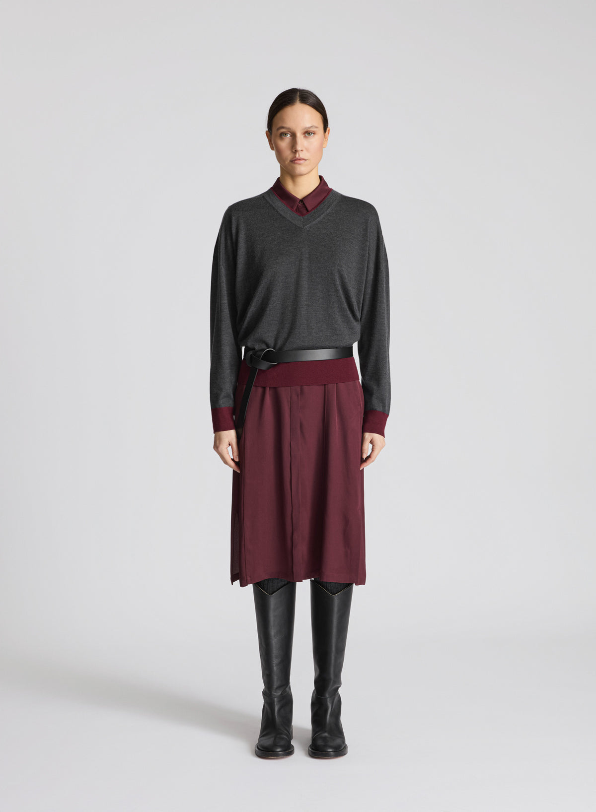 MAGLIA A BLOCCHI DI COLORE IN CASHMERE E SETA ULTRALIGHT