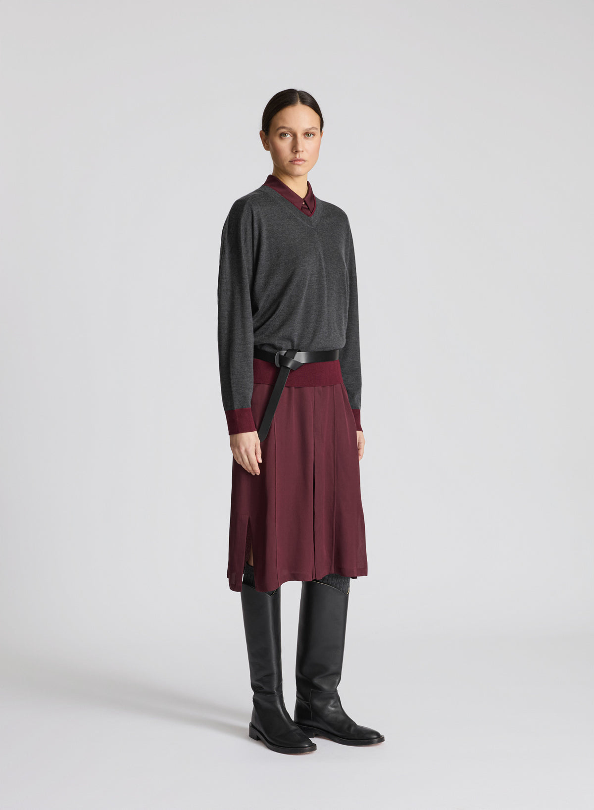 MAGLIA A BLOCCHI DI COLORE IN CASHMERE E SETA ULTRALIGHT