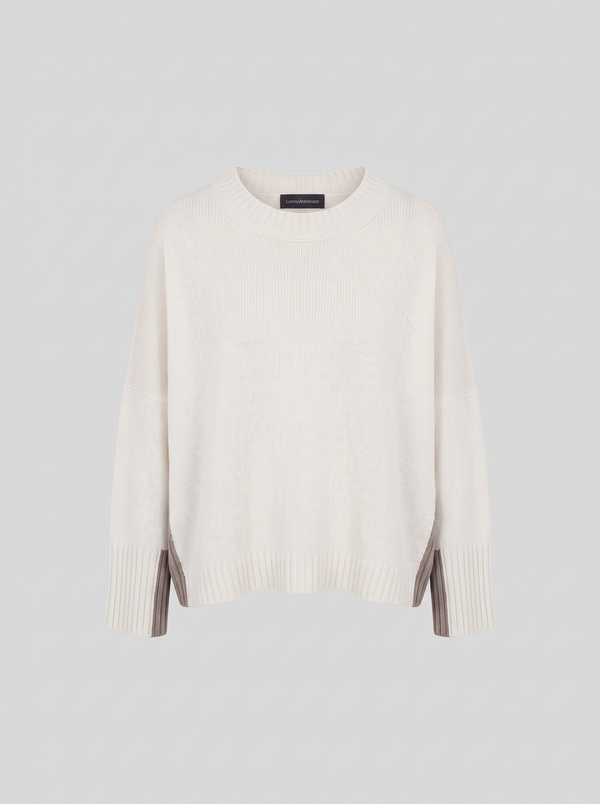 LORENA YARN SWEATER WITH CONTRASTING INLAY