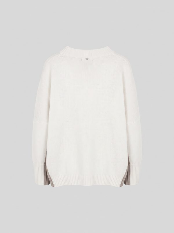 LORENA YARN SWEATER WITH CONTRASTING INLAY