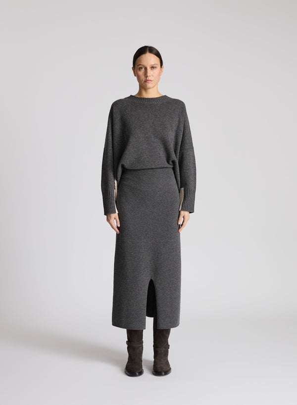 LORENA YARN SWEATER WITH CONTRASTING INLAY