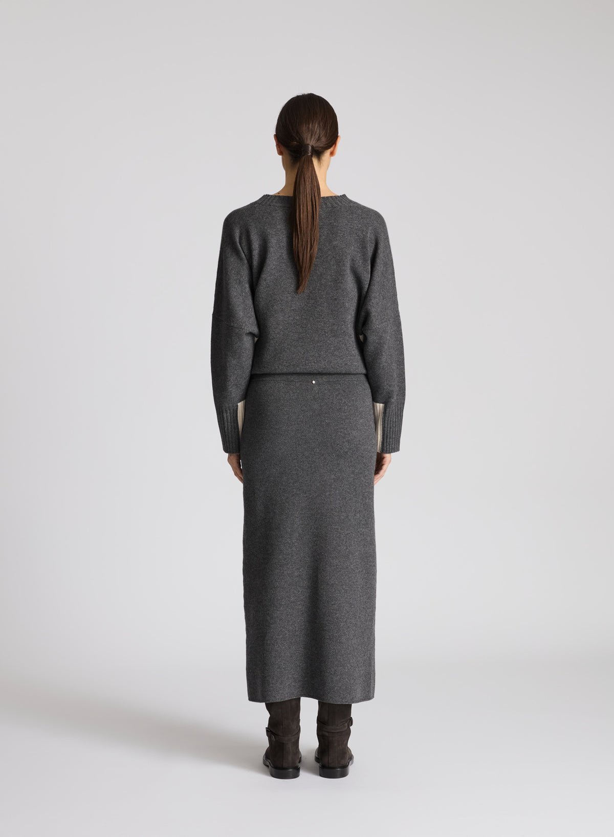 LORENA YARN MIDI SWEATSHIRT FABRIC SKIRT
