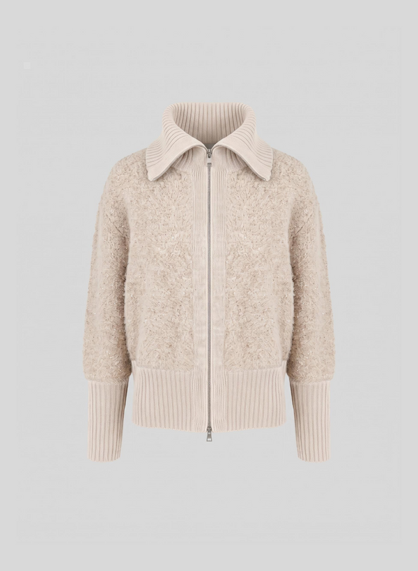 FELPA CON ZIP IN MISTO LANA EFFETTO TEDDY