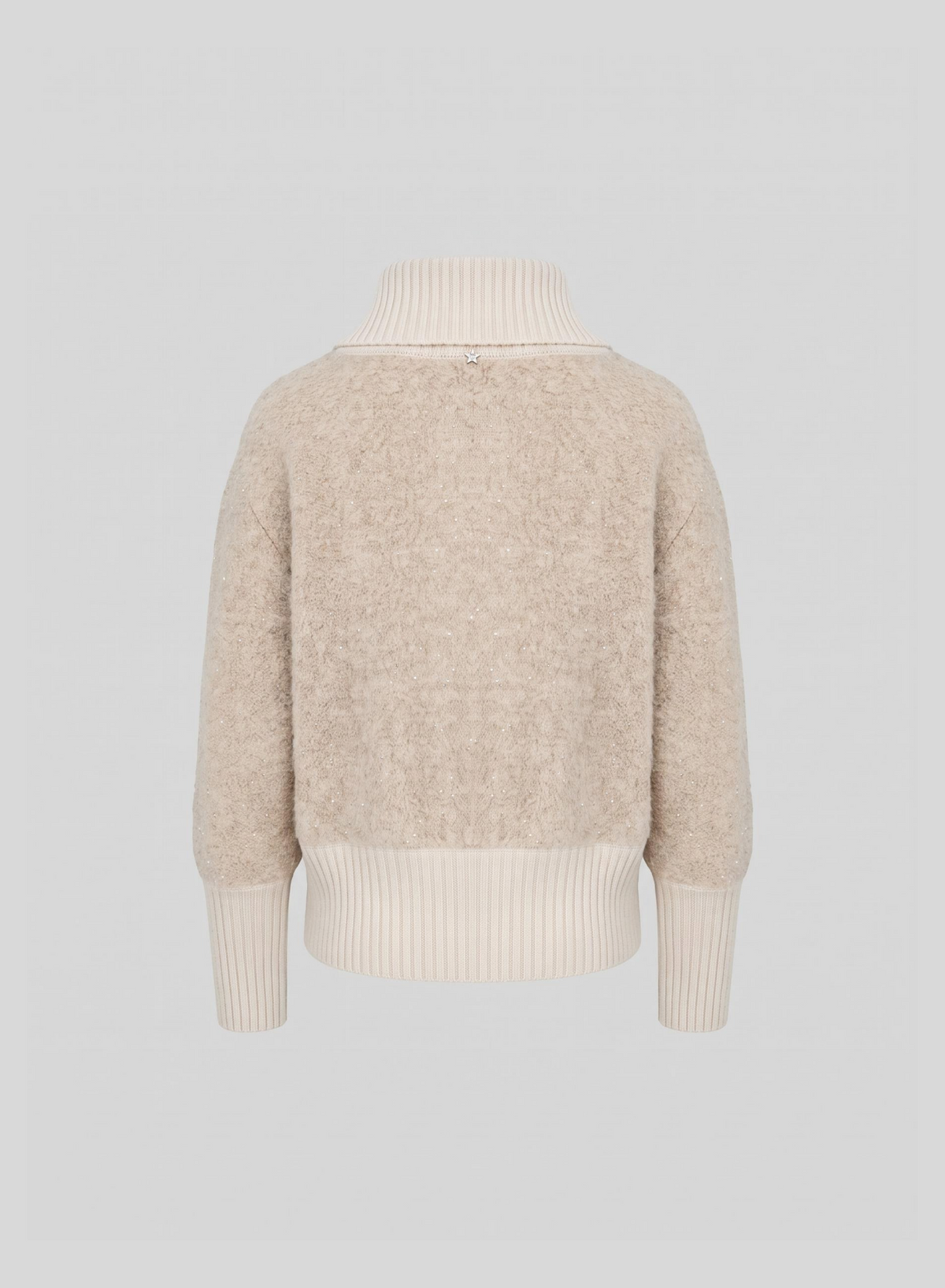 ZIP-UP HOODIE IN WOOL-BLEND TEDDY FABRIC