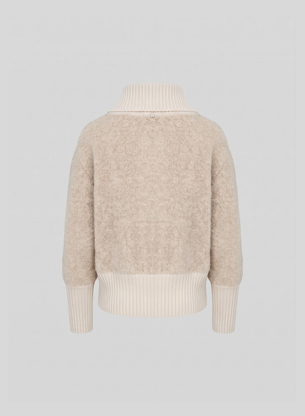 FELPA CON ZIP IN MISTO LANA EFFETTO TEDDY