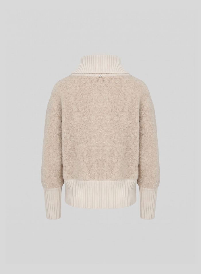 ZIP-UP HOODIE IN WOOL-BLEND TEDDY FABRIC