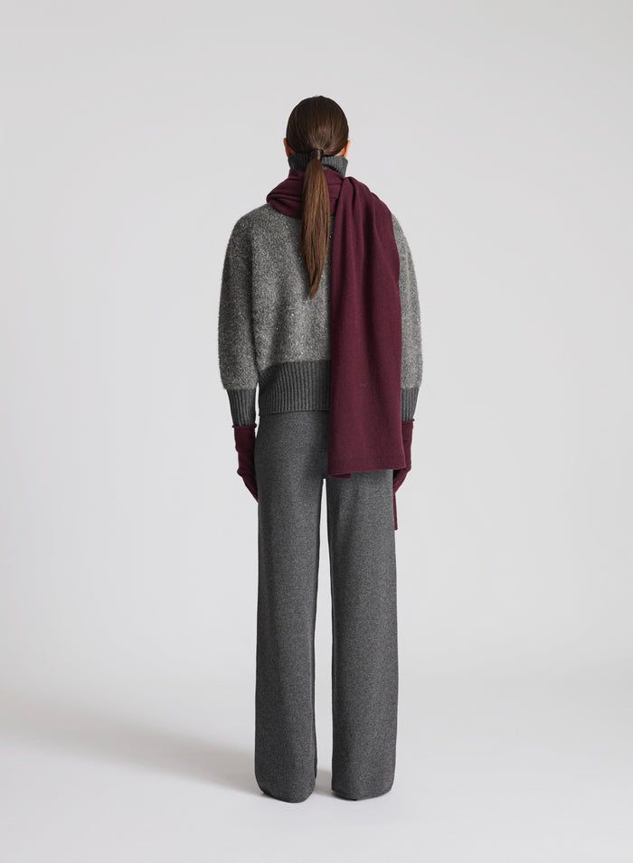 ZIP-UP HOODIE IN WOOL-BLEND TEDDY FABRIC
