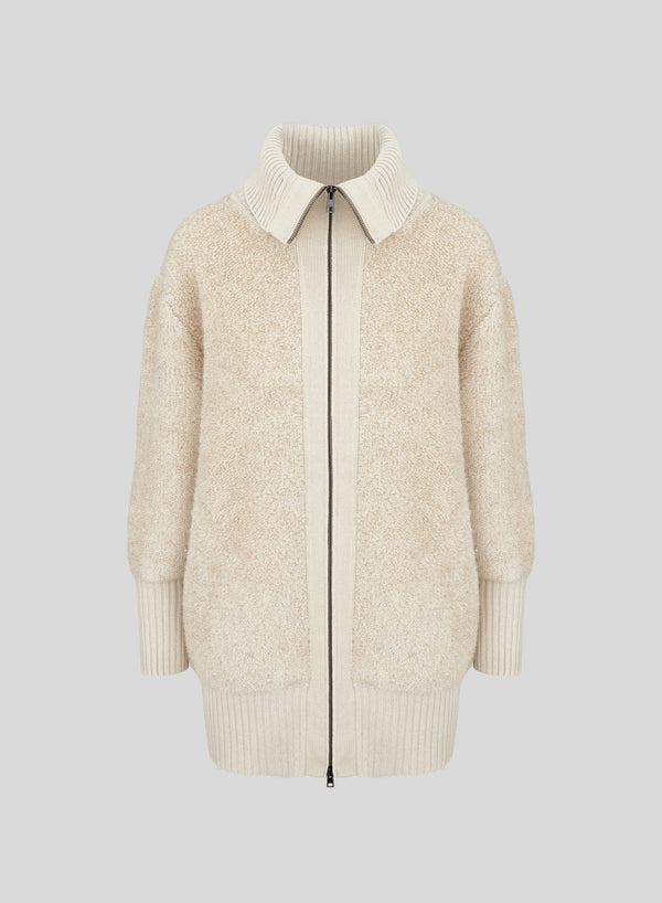 CAPPOTTO IN MAGLIA IN MISTO LANA EFFETTO TEDDY