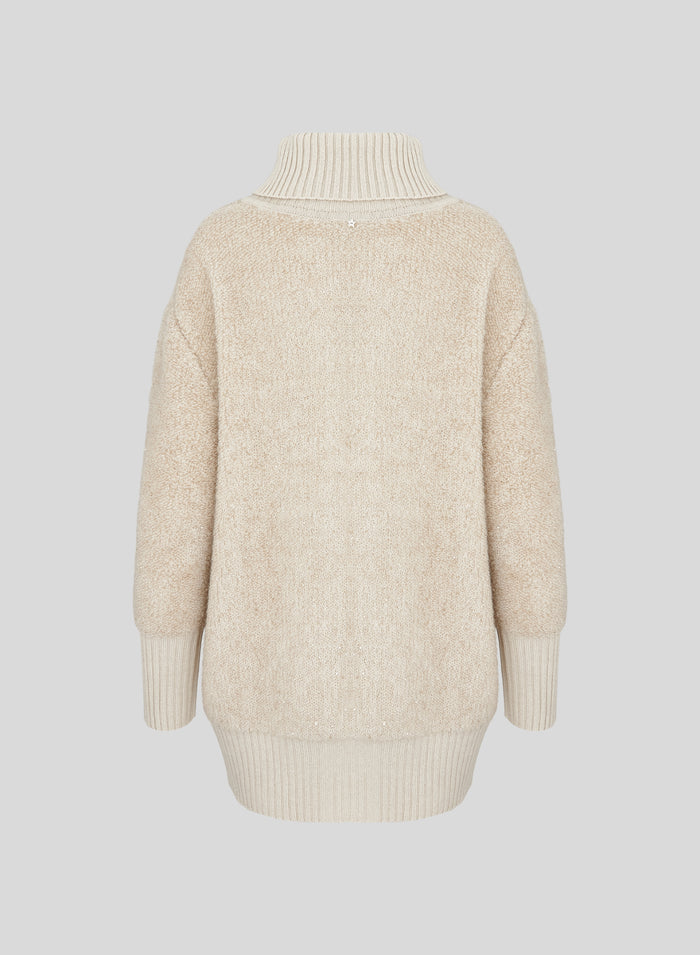 CAPPOTTO IN MAGLIA IN MISTO LANA EFFETTO TEDDY