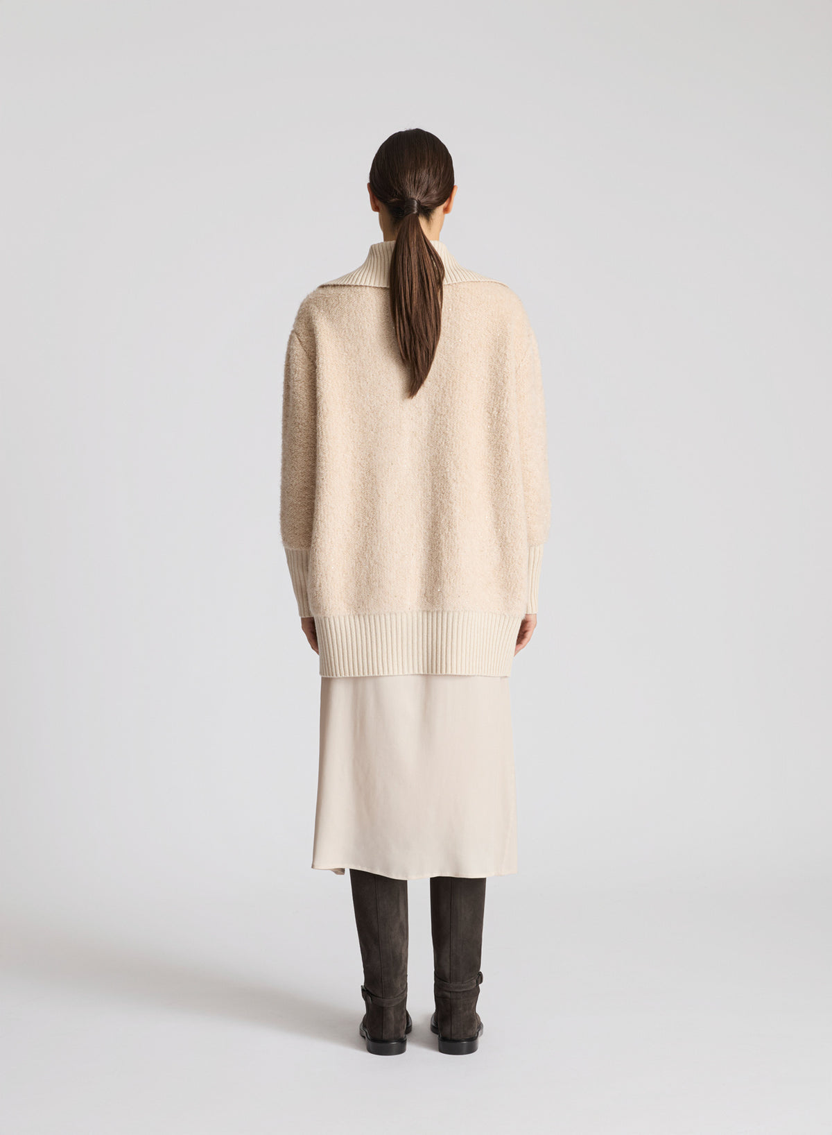 CAPPOTTO IN MAGLIA IN MISTO LANA EFFETTO TEDDY