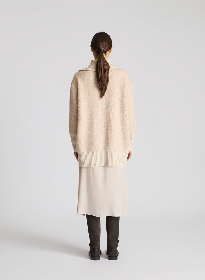 CAPPOTTO IN MAGLIA IN MISTO LANA EFFETTO TEDDY