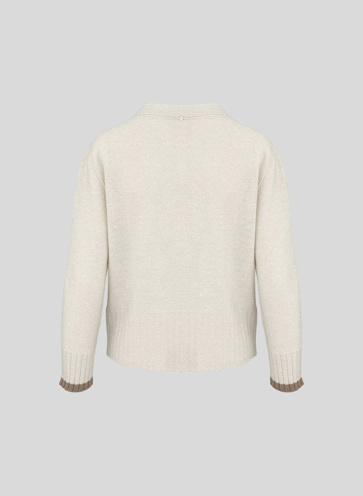 LORENA YARN CARDIGAN WITH CONTRAST STRIPE