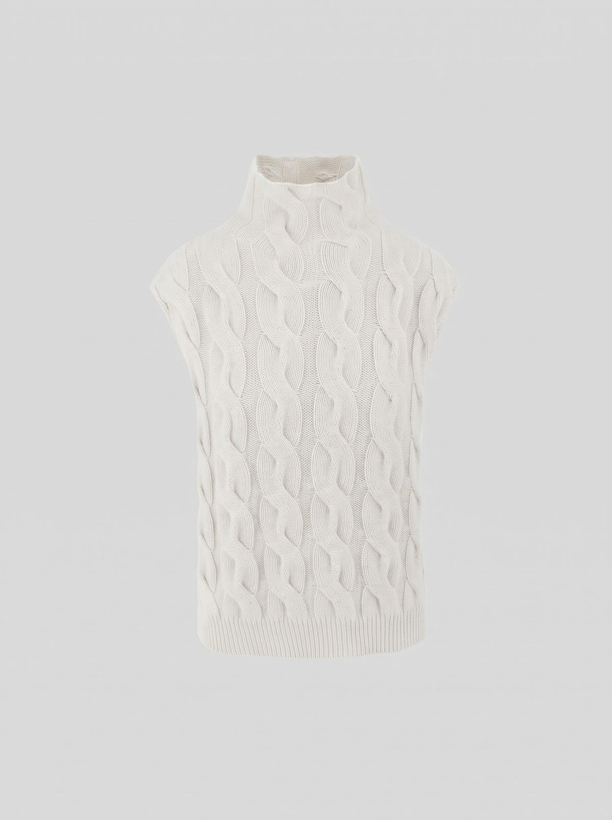GILET IN CASHMERE CON TRECCIA ICONICA PIATTA