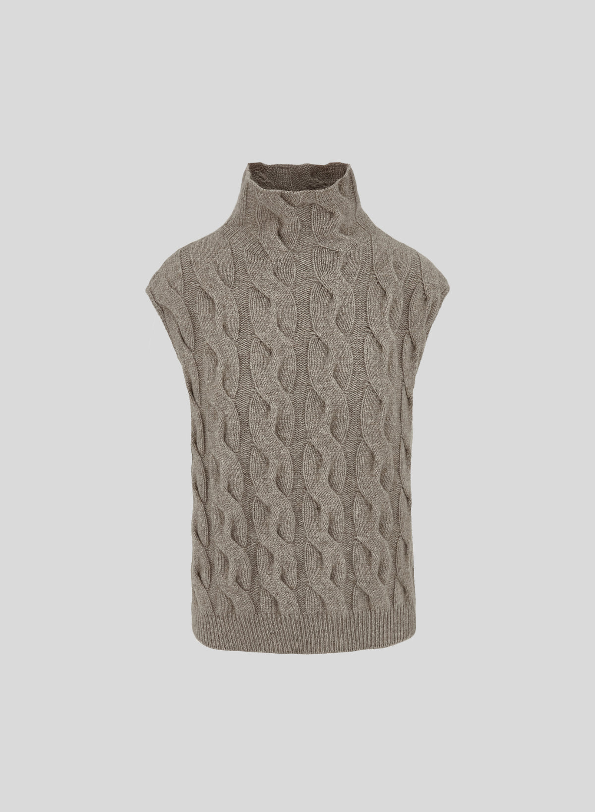 GILET IN CASHMERE CON TRECCIA ICONICA PIATTA