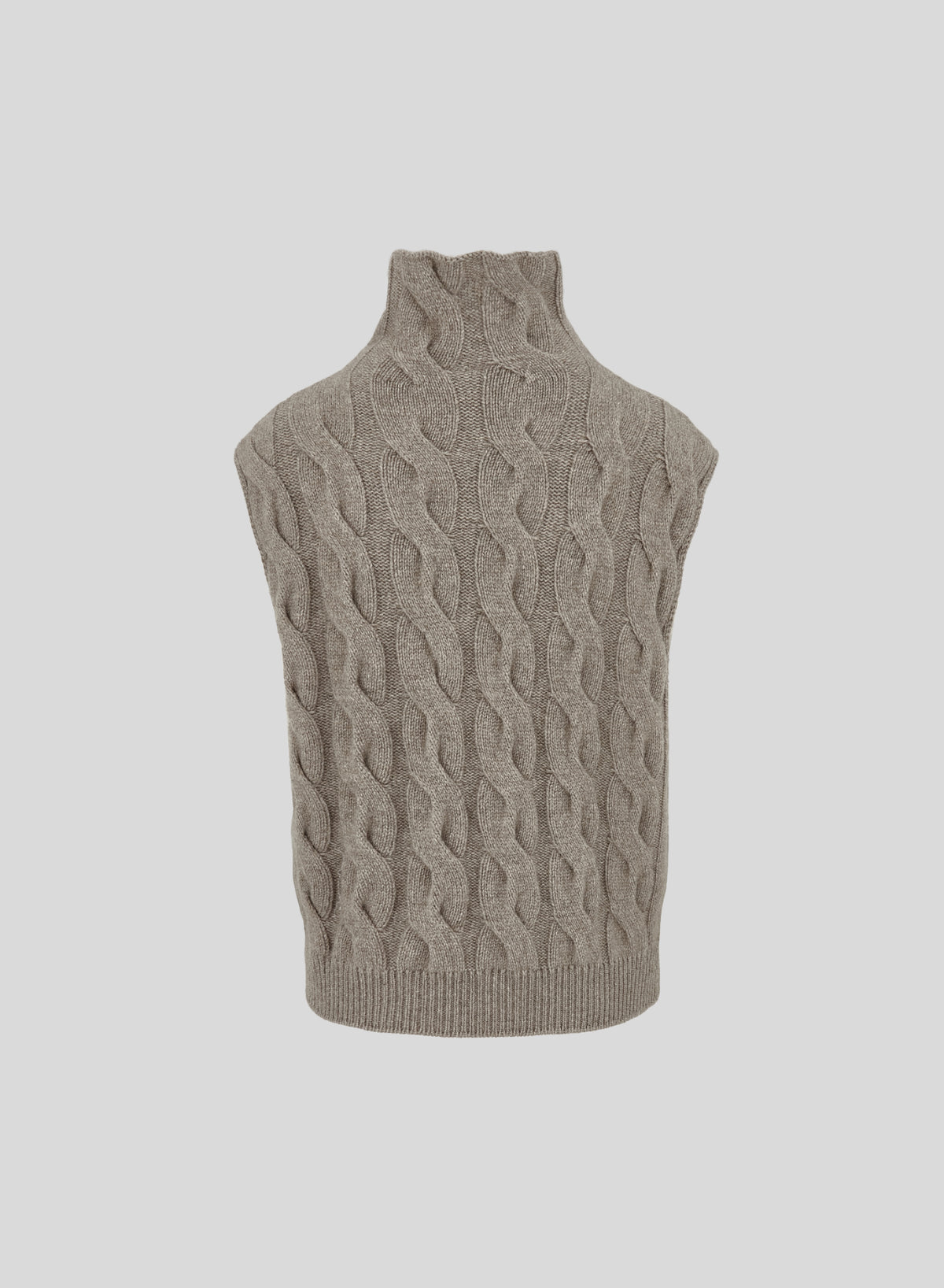 GILET IN CASHMERE CON TRECCIA ICONICA PIATTA