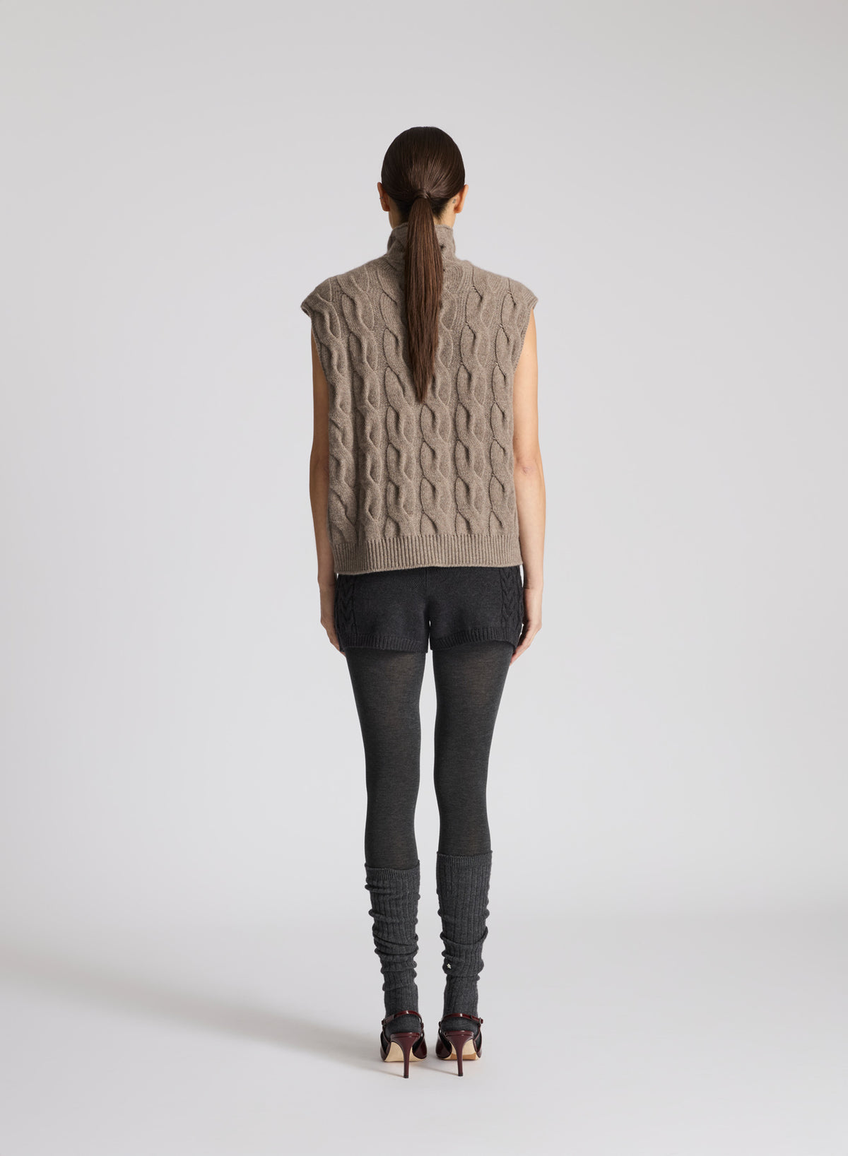 GILET IN CASHMERE CON TRECCIA ICONICA PIATTA
