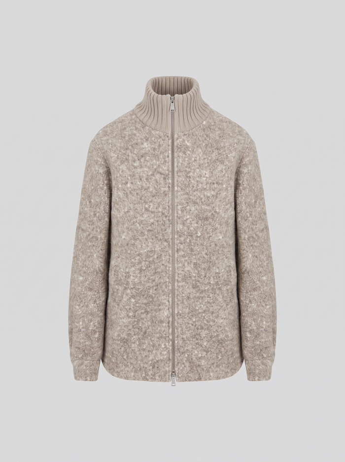 GIACCA BOMBER IN FERLA DI ALPACA E LANA EFFETTO TEDDY