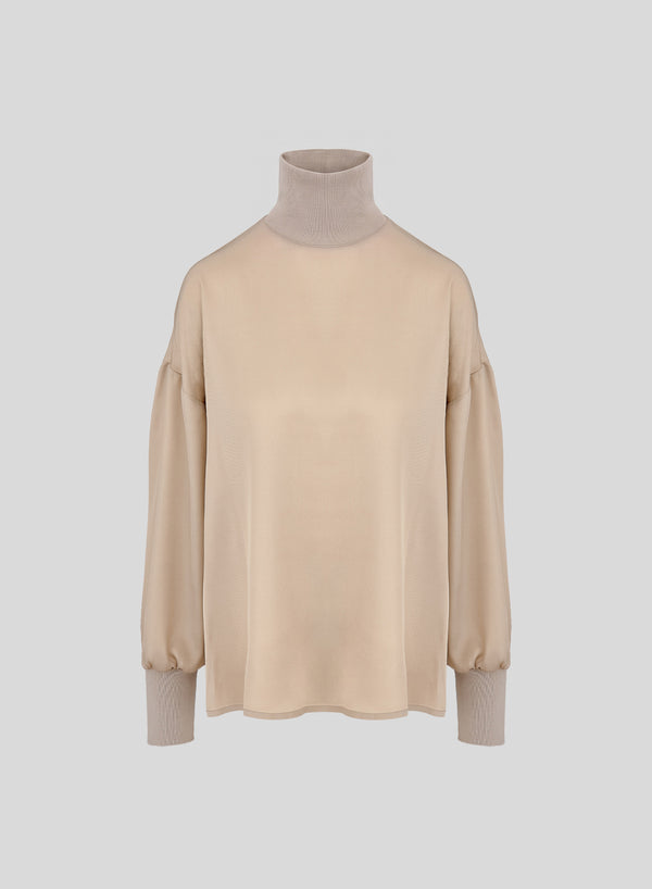 BLUSA IN TWILL DI MISTO SETA